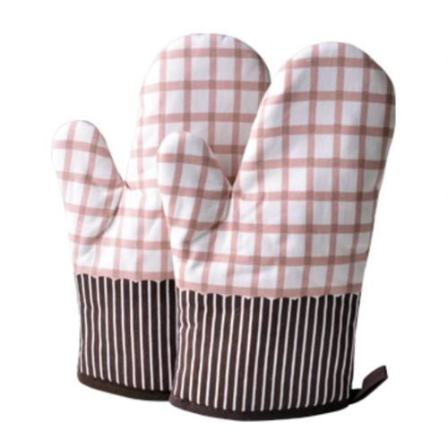 1 Pair Heat Resistant Thicken Oven Mitts For Cooking Or Baking (A4)