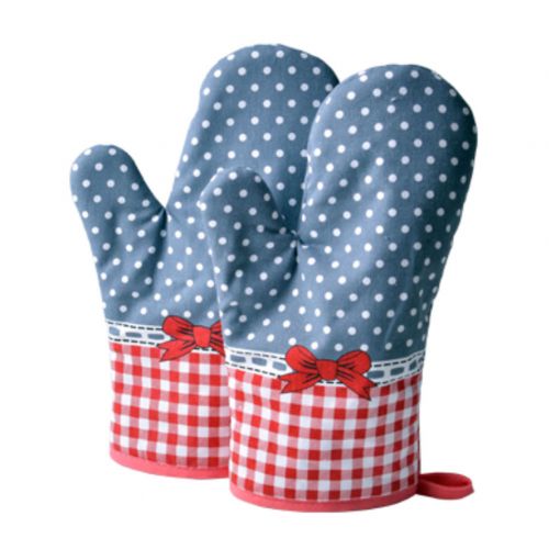 1 Pair Heat Resistant Thicken Oven Mitts For Cooking Or Baking (A7)