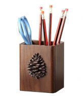 Retro Wooden Pencil Holders Desk Storage Box Makeup Case Box(9x8.2x11CM)