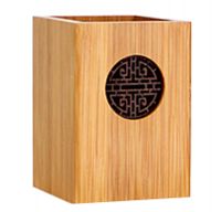 Wooden Pencil Holders Case Desk Storage Box Makeup Case Box(8x8x11CM)