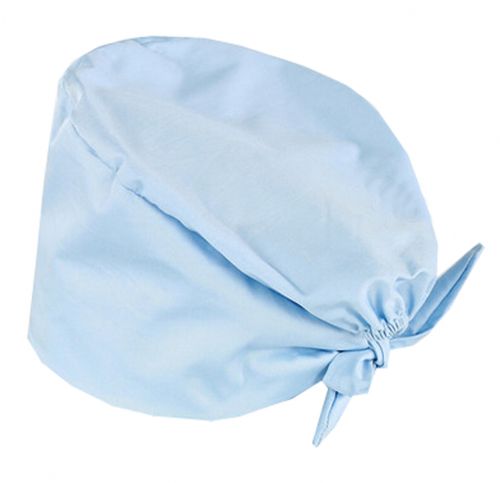 Adjustable Tie Back Cotton Scrub Cap Nurse Hat Medical Doctor Cap(Light Blue)