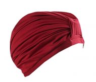 Outdoors Sports Female Waterproof PU Tab Lace Swimming Cap Free Size (Red)