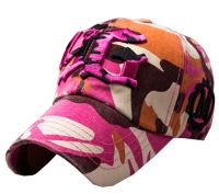 Outdoor Adjustable Unisex Cool Baseball Cap Summer Hat Cotton Free Size(Pink)