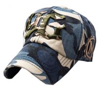 Outdoor Adjustable Unisex Cool Baseball Cap Summer Hat Cotton Free Size(Blue)
