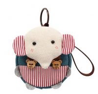 [Pink]Small Pocket Purse Animal Case Zipper Pouch Wallet Bag 3.94