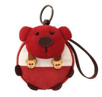 [Red]Small Pocket Purse Animal Case Zipper Pouch Wallet Bag 3.94